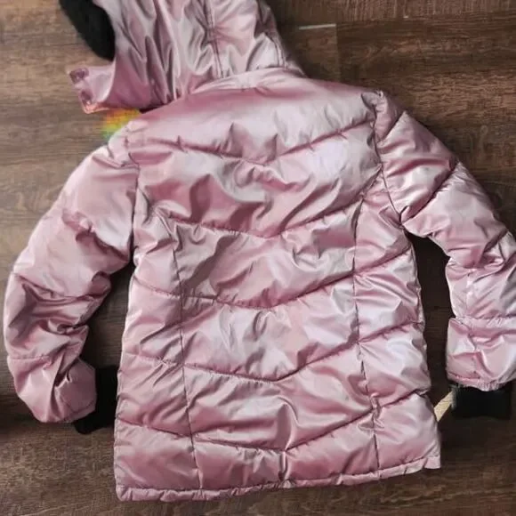 Girls 10/12 Justice pink iridescent puffer jacket - Picture 6 of 7